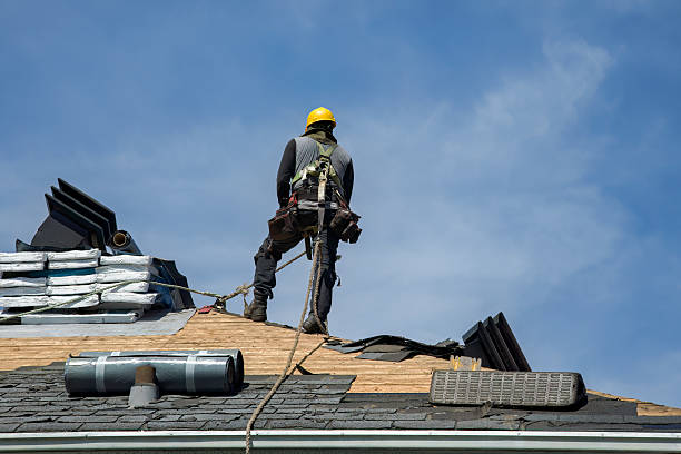 Professional Gutter Installation technician working in Limington, ME